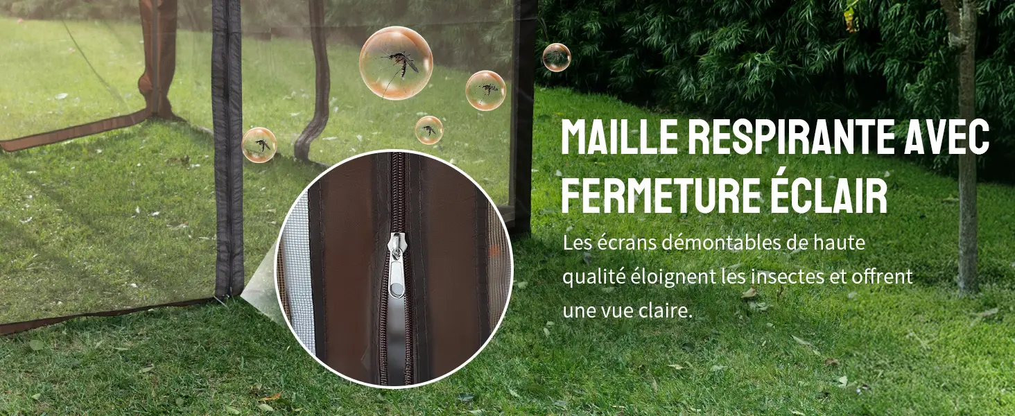 Tonnelle en métal rouge 4x4 m — contenu détaillé 9