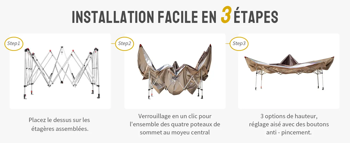 Tonnelle en métal rouge 4x4 m — contenu détaillé 10