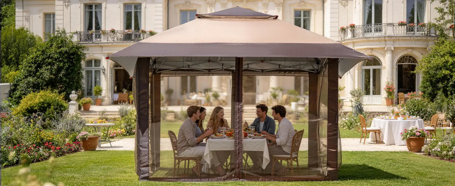 Tonnelle en métal rouge 4x4 m — contenu détaillé 11