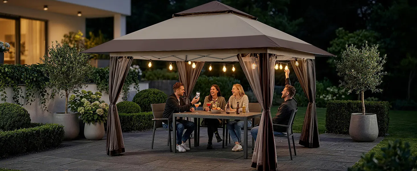 Tonnelle en métal rouge 4x4 m — contenu détaillé 13