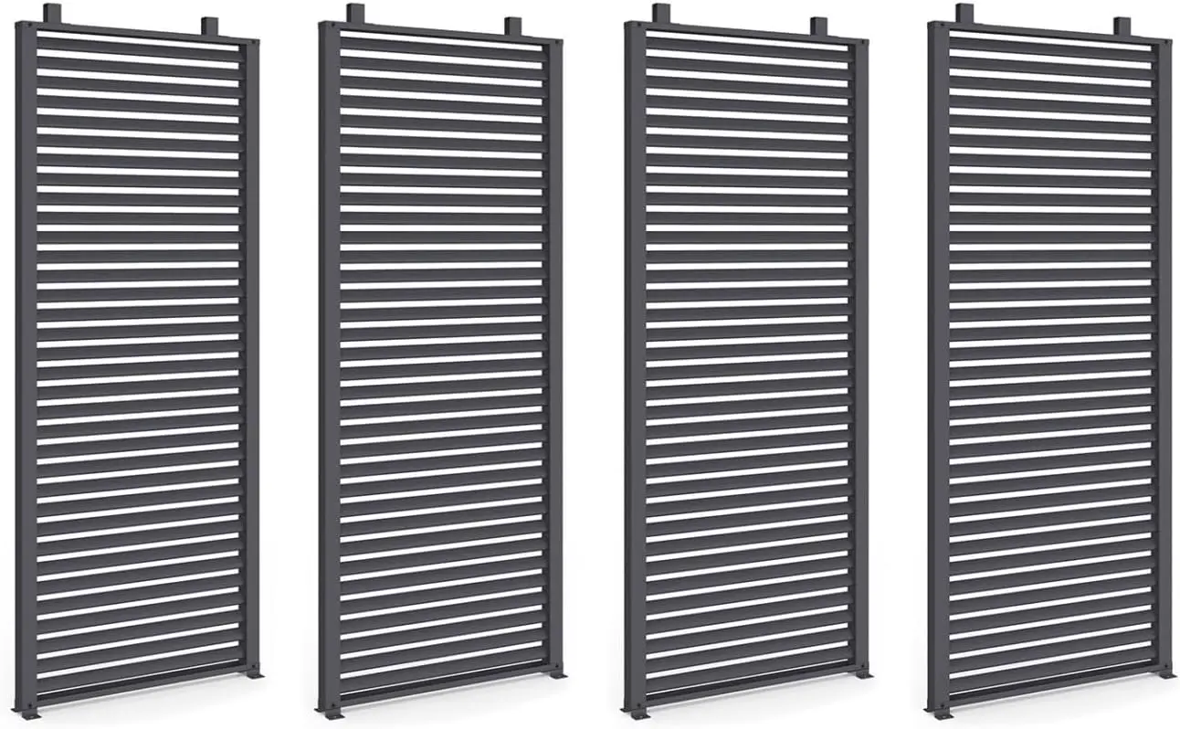 Pergola en métal gris 3x4 m rétractable vue 5