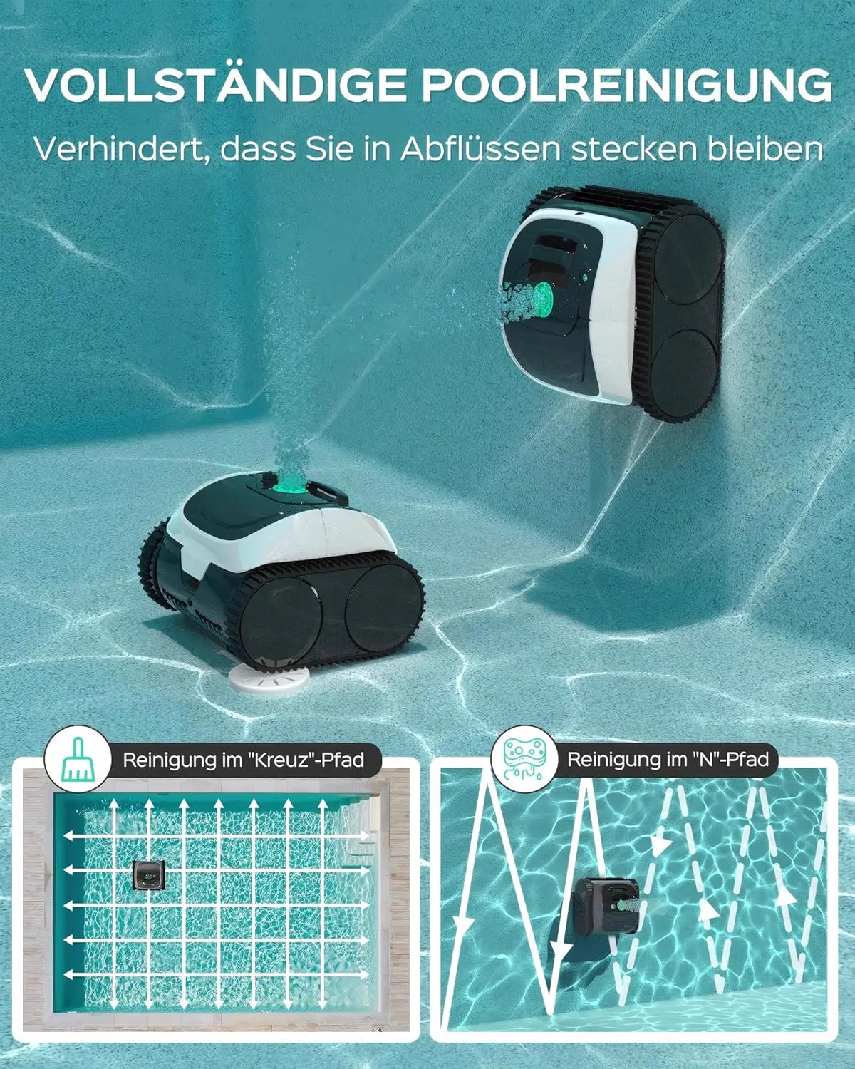 Robot piscine sable 4x4 m vue 2