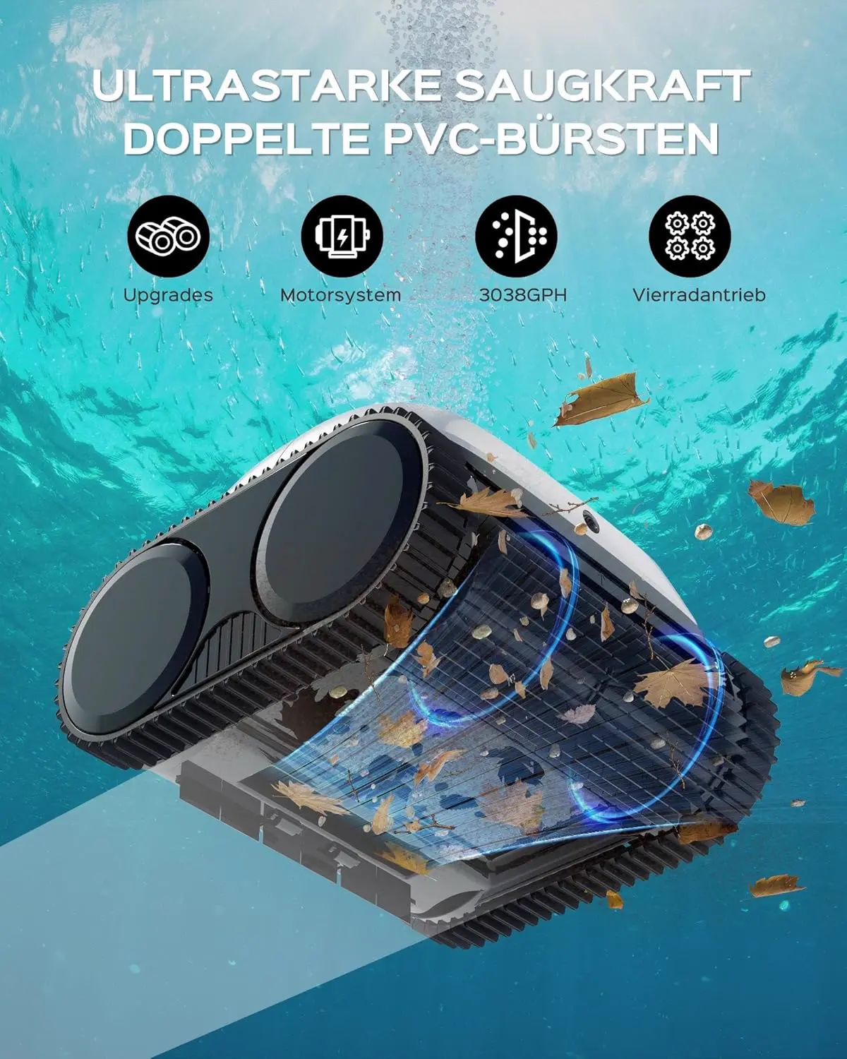 Robot piscine sable 4x4 m vue 4