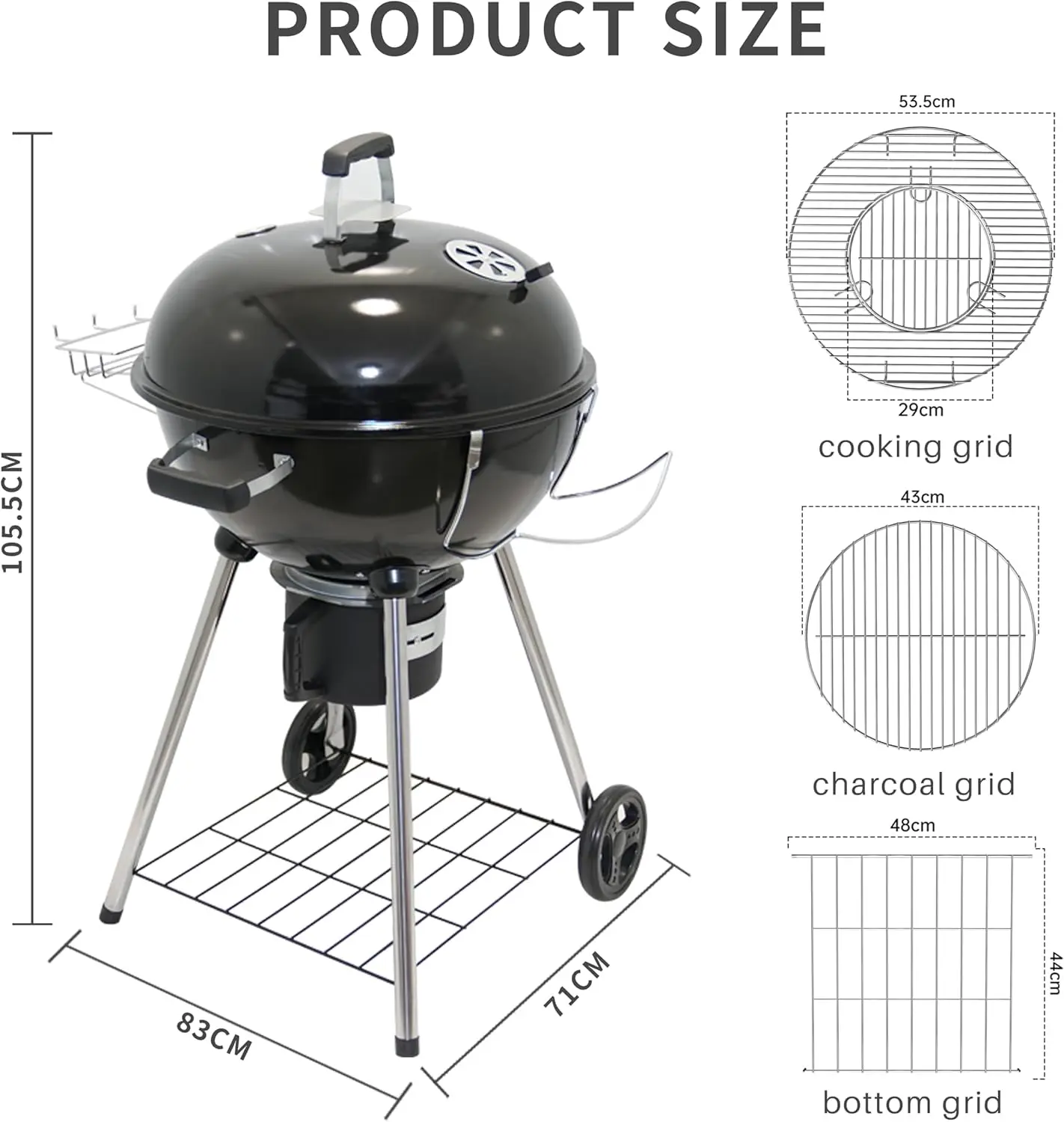 Barbecue à charbon en bois vue 8