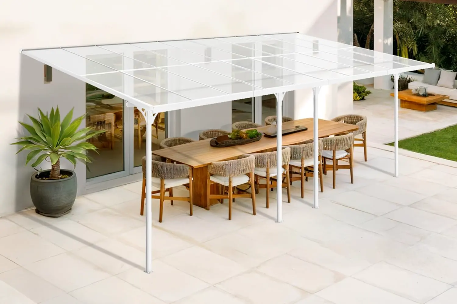 Cazeboo Carport Abri Voiture Toit Terrasse KLEO 6x3 m 18 m²