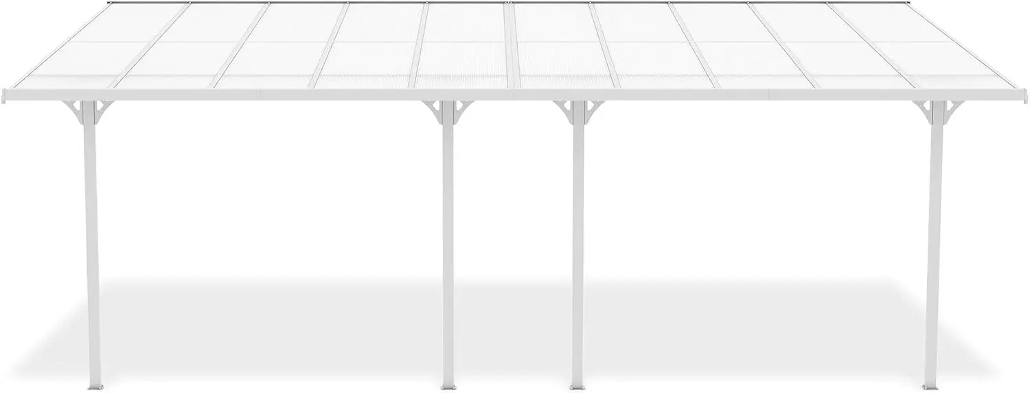 Pergola en aluminium blanc 6x3 m vue 3