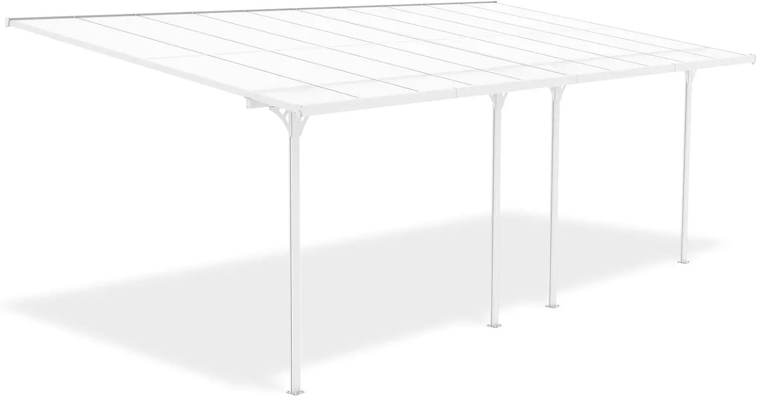 Pergola en aluminium blanc 6x3 m vue 4