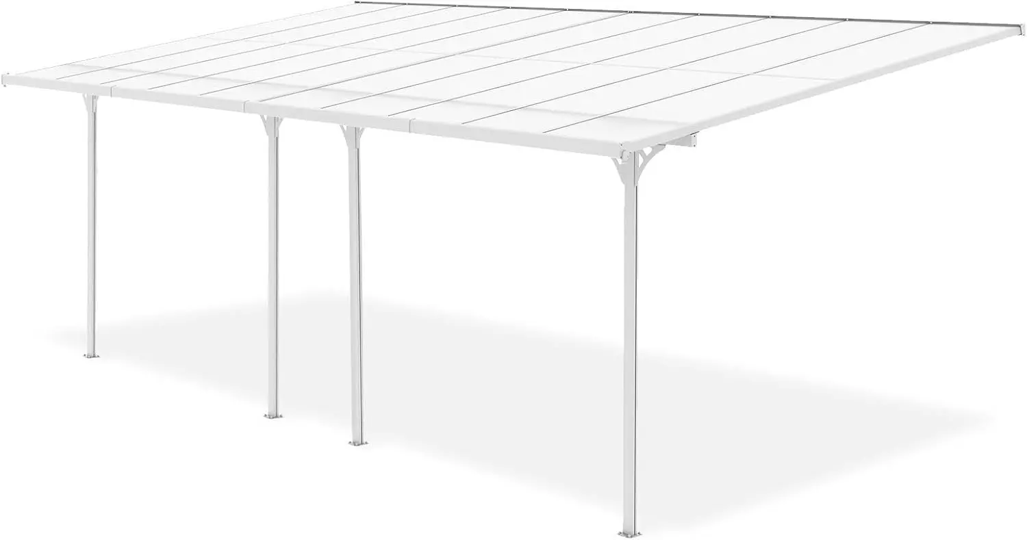 Pergola en aluminium blanc 6x3 m vue 5