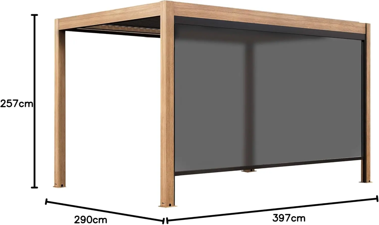 Pergola 3x4 m autoportée 1 store motorisée vue 8