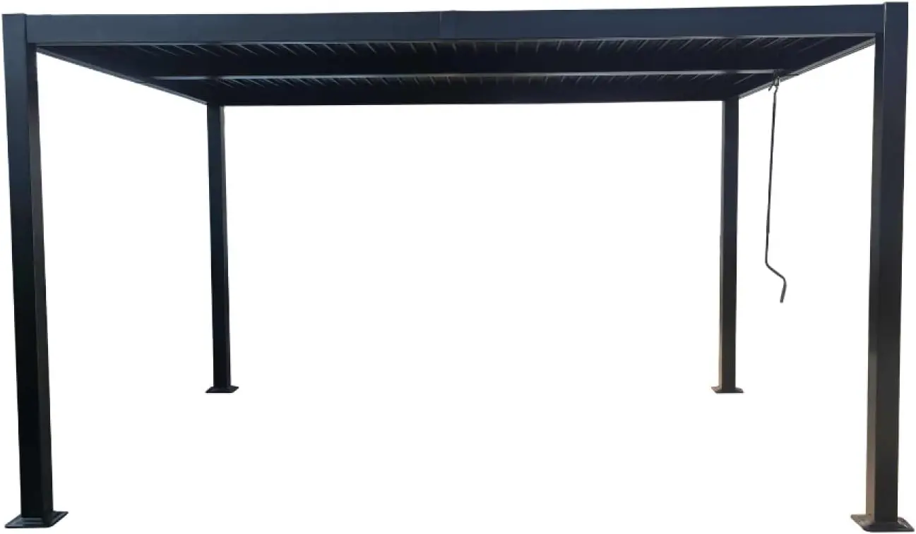 Pergola en aluminium gris 4x3 m vue 2