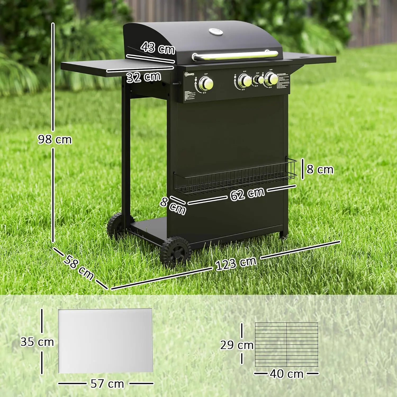 Barbecue à gaz en métal noir vue 7