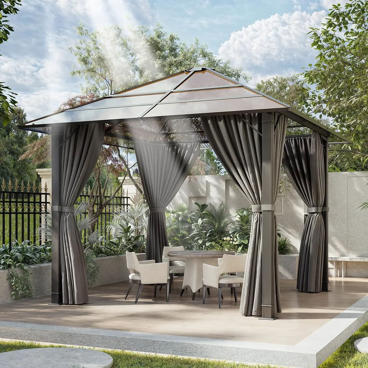 Devoko Tonnelle de Jardin 3x3 Imperméable et Stable