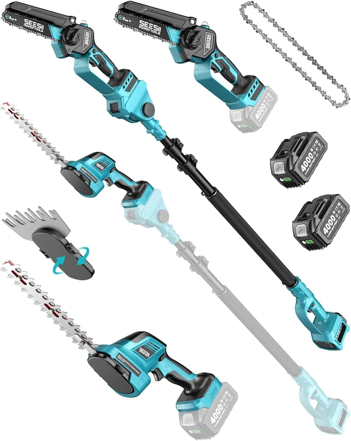 Tronçonneuse électrique SEESII 6-en-1 Mini Tronçonneuse & Tail… vue 1