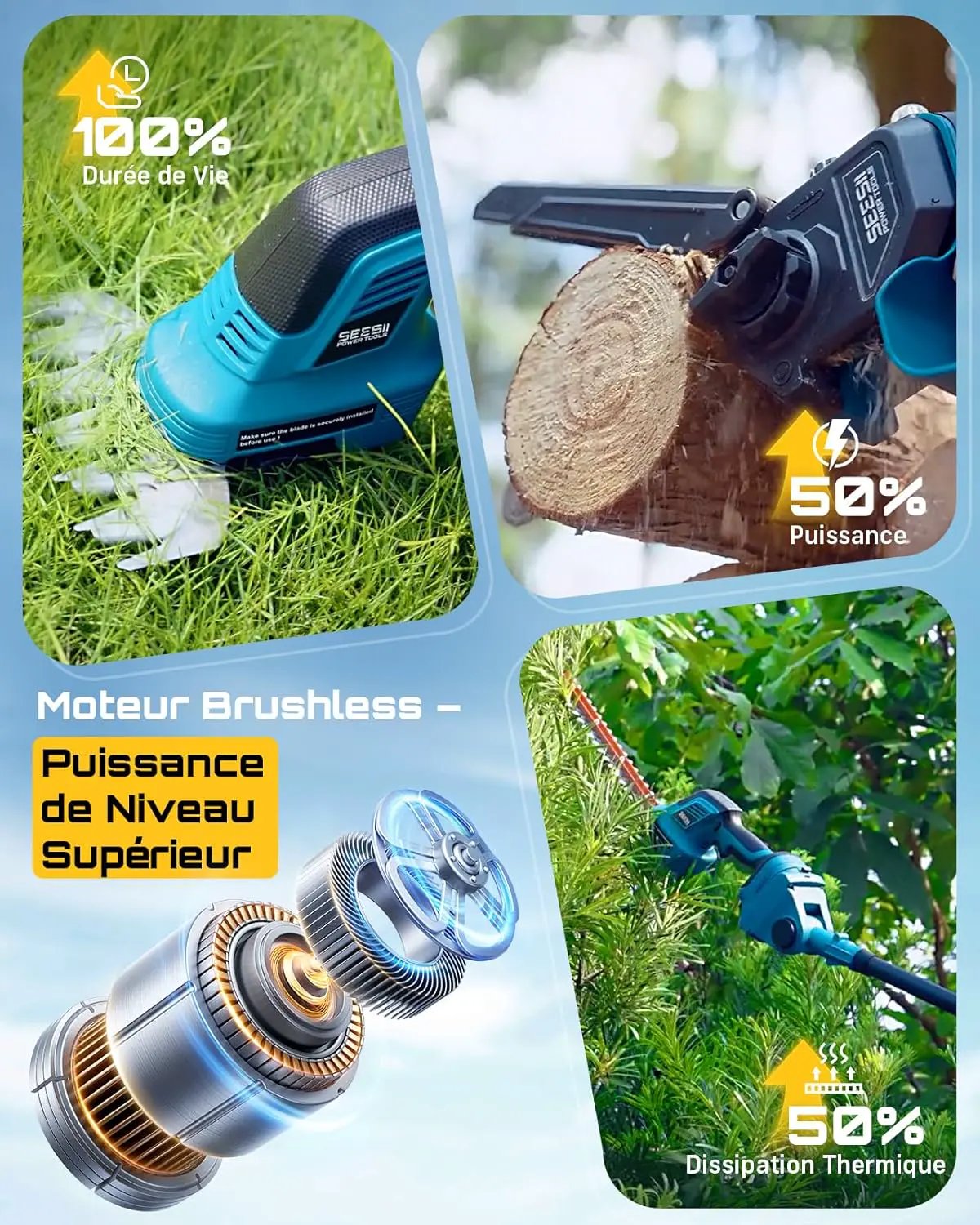 Tronçonneuse électrique SEESII 6-en-1 Mini Tronçonneuse & Tail… vue 4