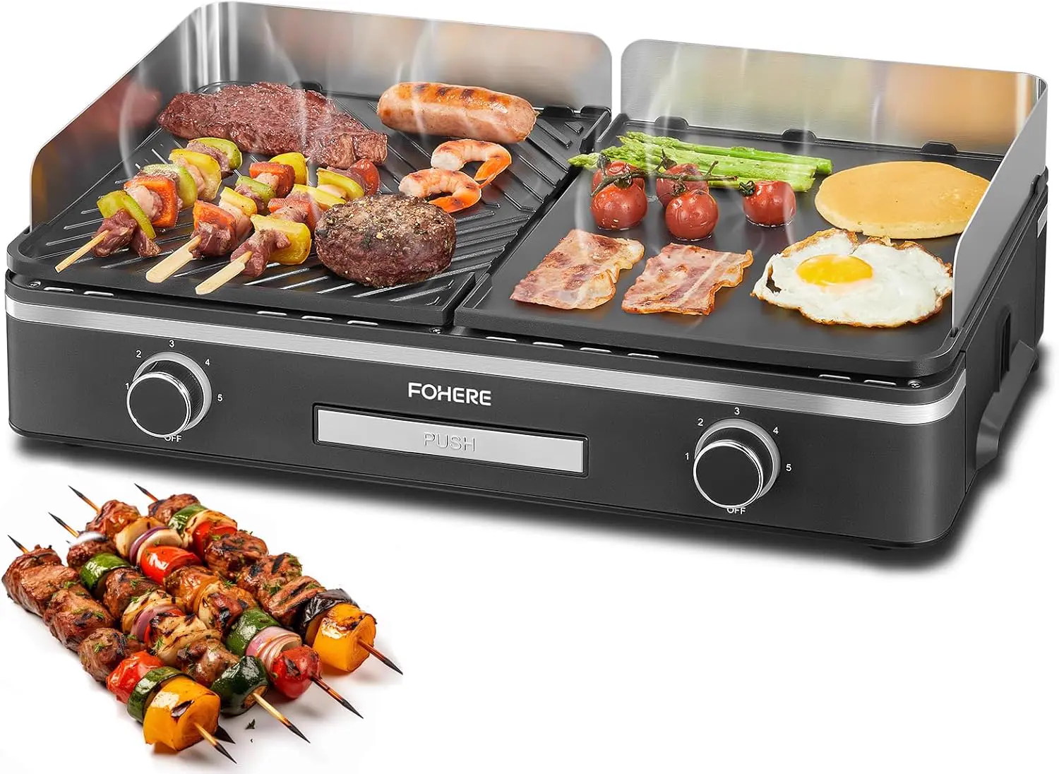 FOHERE Barbecue Électrique de Table 2400W