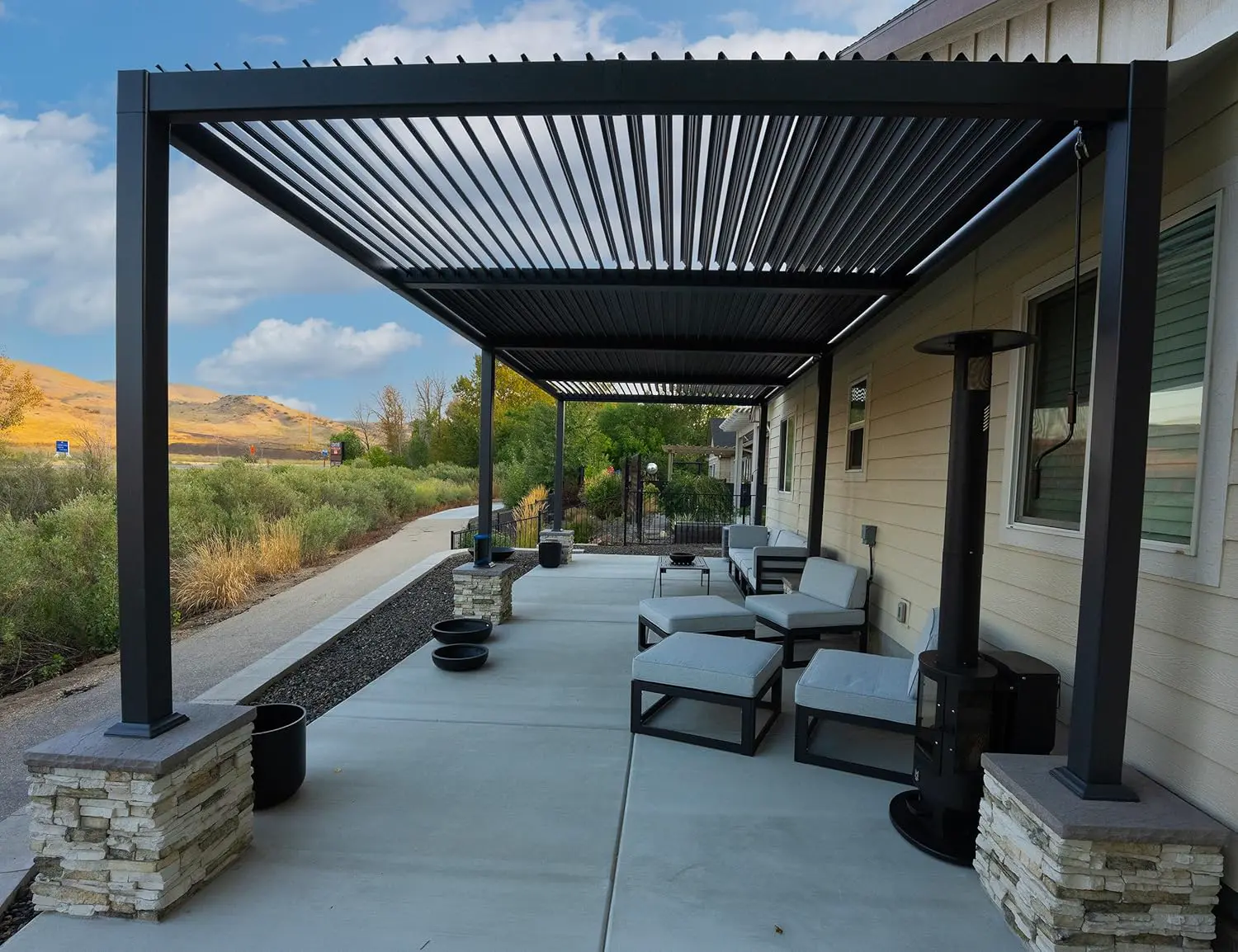 PURPLE LEAF Pergola Bioclimatique en Aluminium 3,5 x 7,2 m