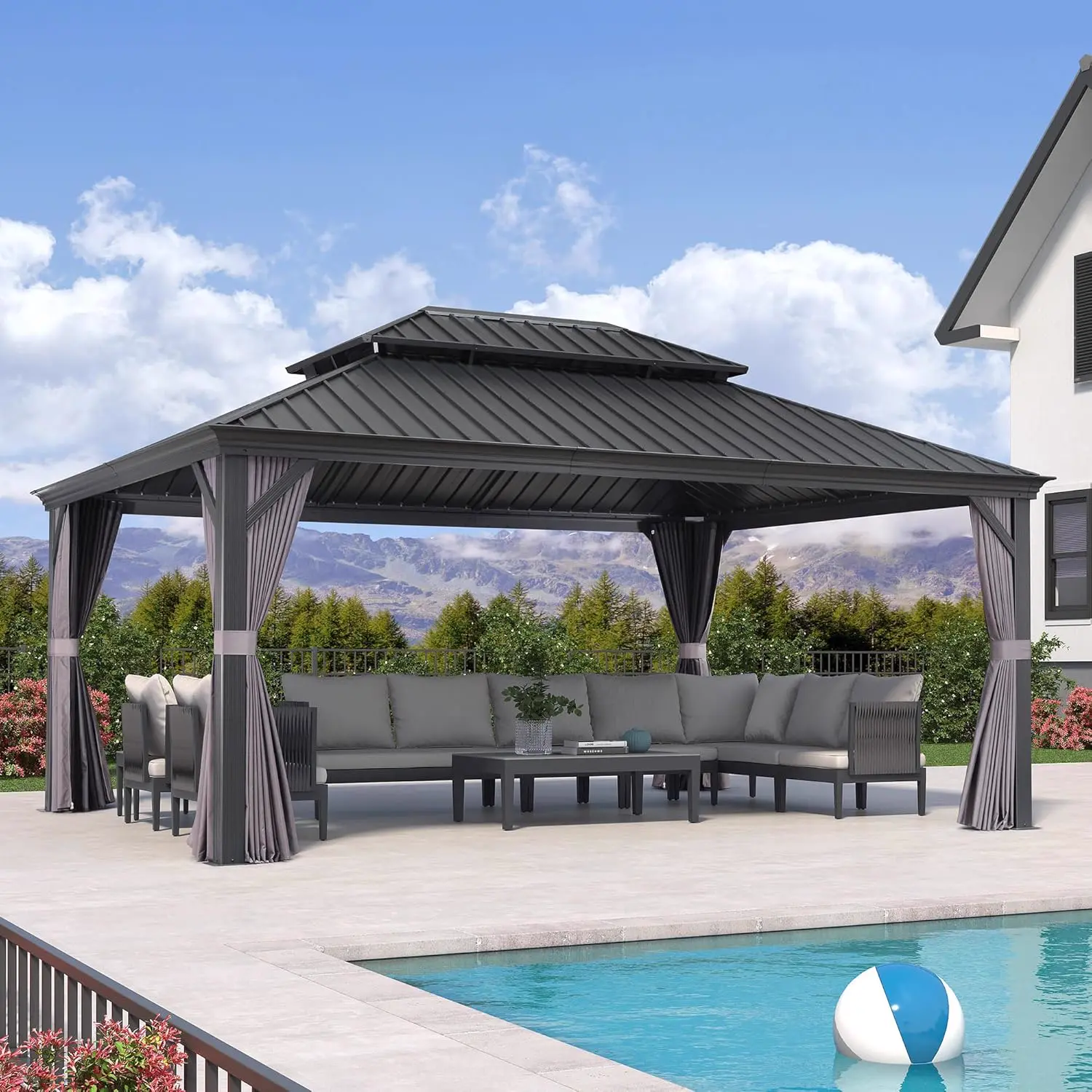 PURPLE LEAF Tonnelle de Jardin Exterieur 5,2 x 4 m