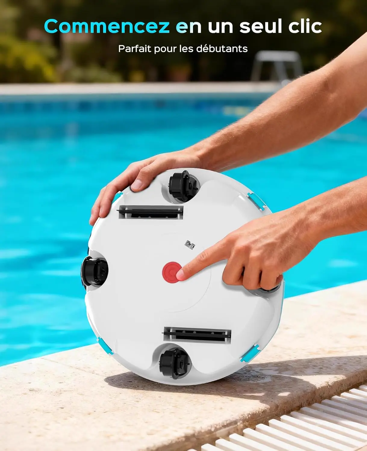 Robot piscine blanc 60 m² vue 8