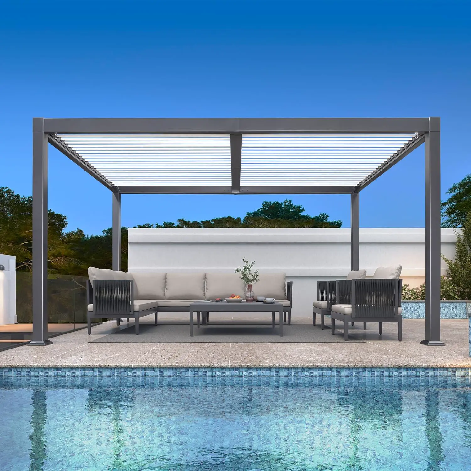 Pergola en aluminium 4,25x3 m vue 2