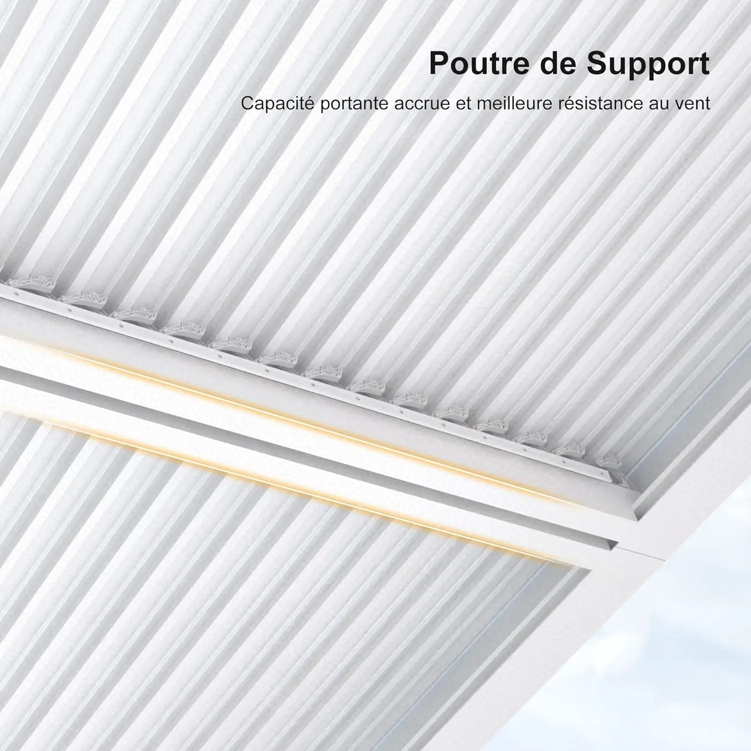 Pergola en aluminium blanc 4,8x3,68 m vue 8