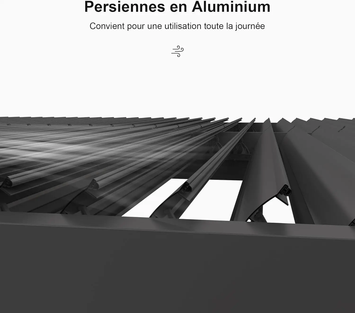 Pergola en aluminium gris 4,24x3 m vue 7