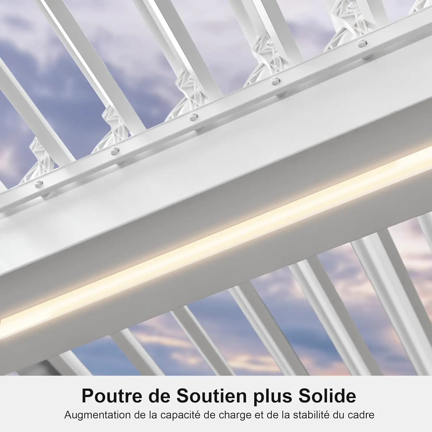 Pergola en aluminium blanc 4,8x3,68 m vue 6