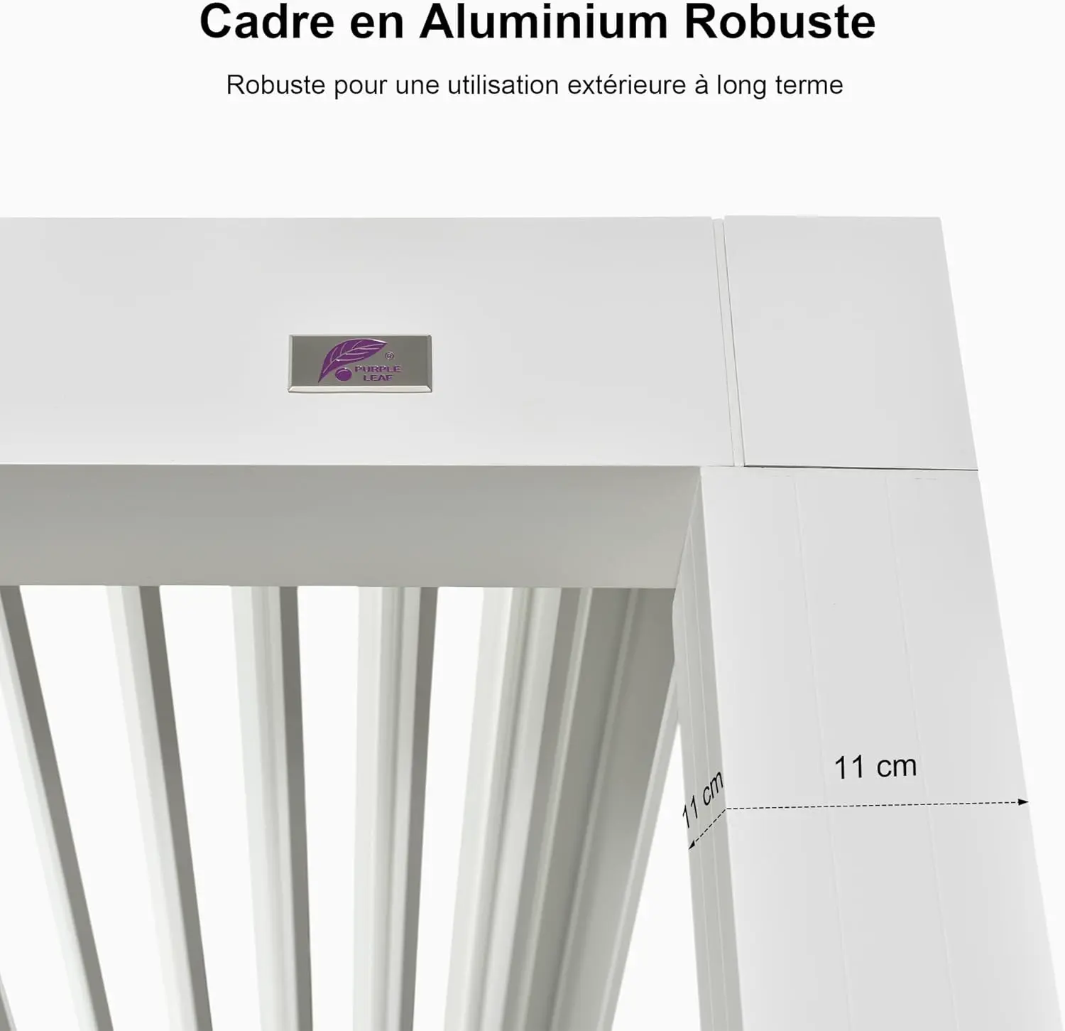 Pergola en aluminium blanc 4,8x3,68 m vue 7