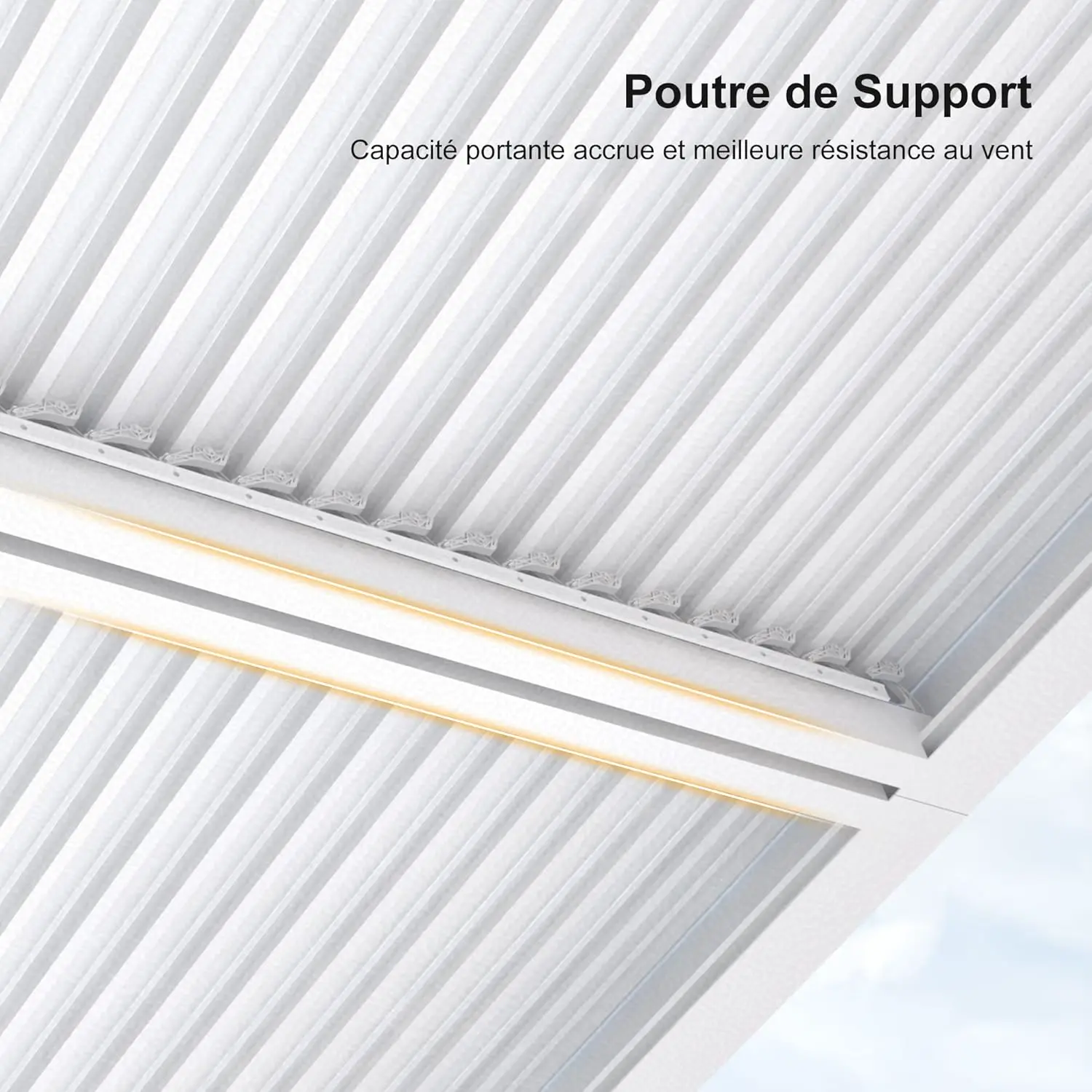 Pergola en aluminium blanc 4,8x3,68 m vue 6