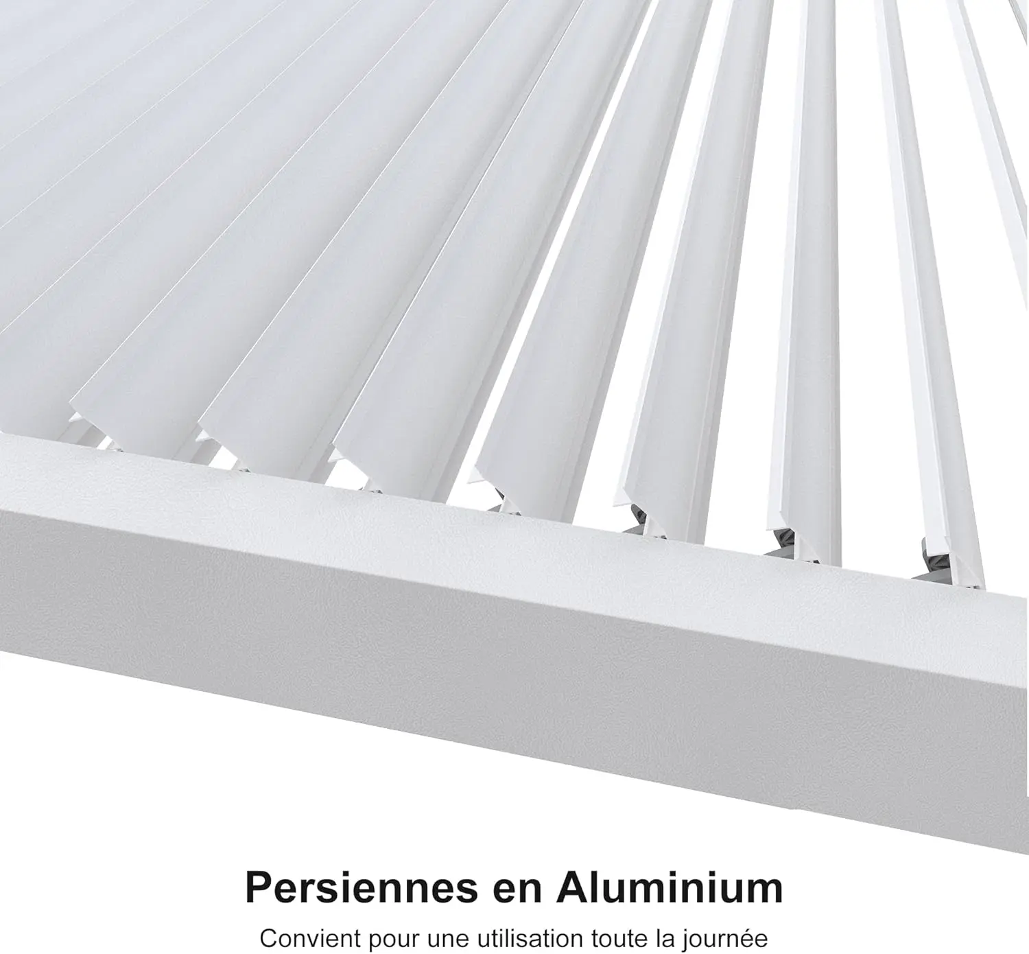 Pergola en aluminium blanc 4,8x3,68 m vue 7
