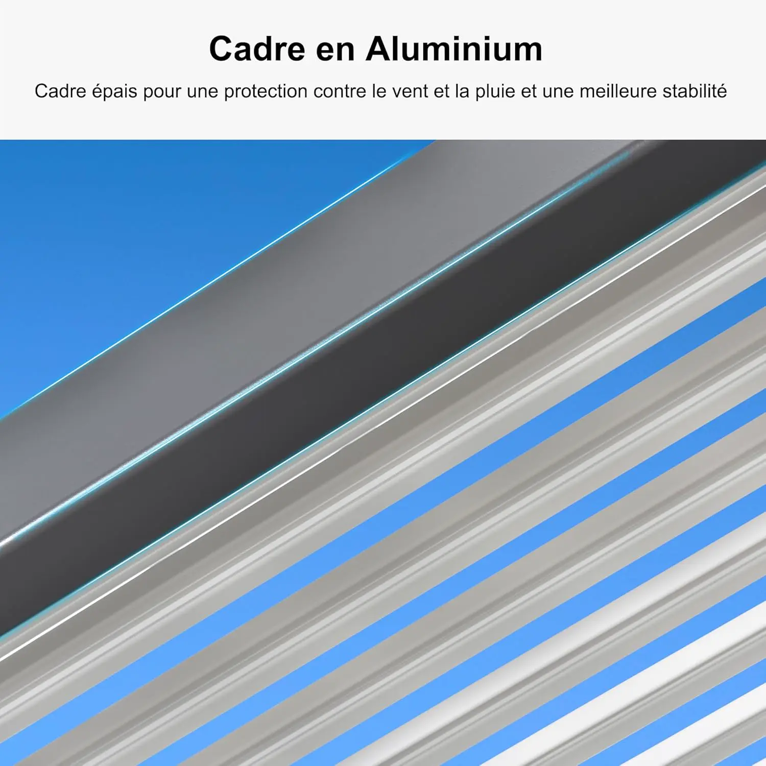 Pergola en aluminium gris 6,35x3,5 m vue 5