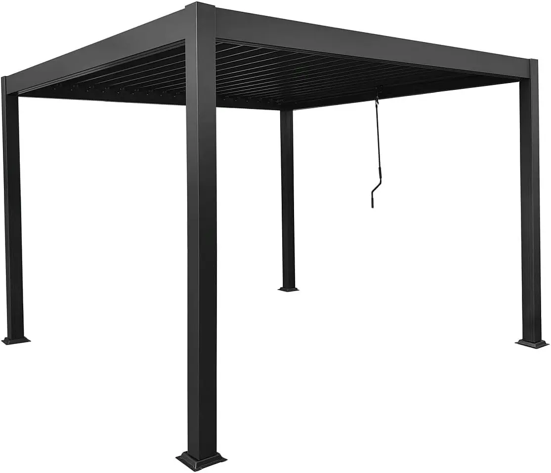 Pergola en aluminium gris 9 m² vue 2