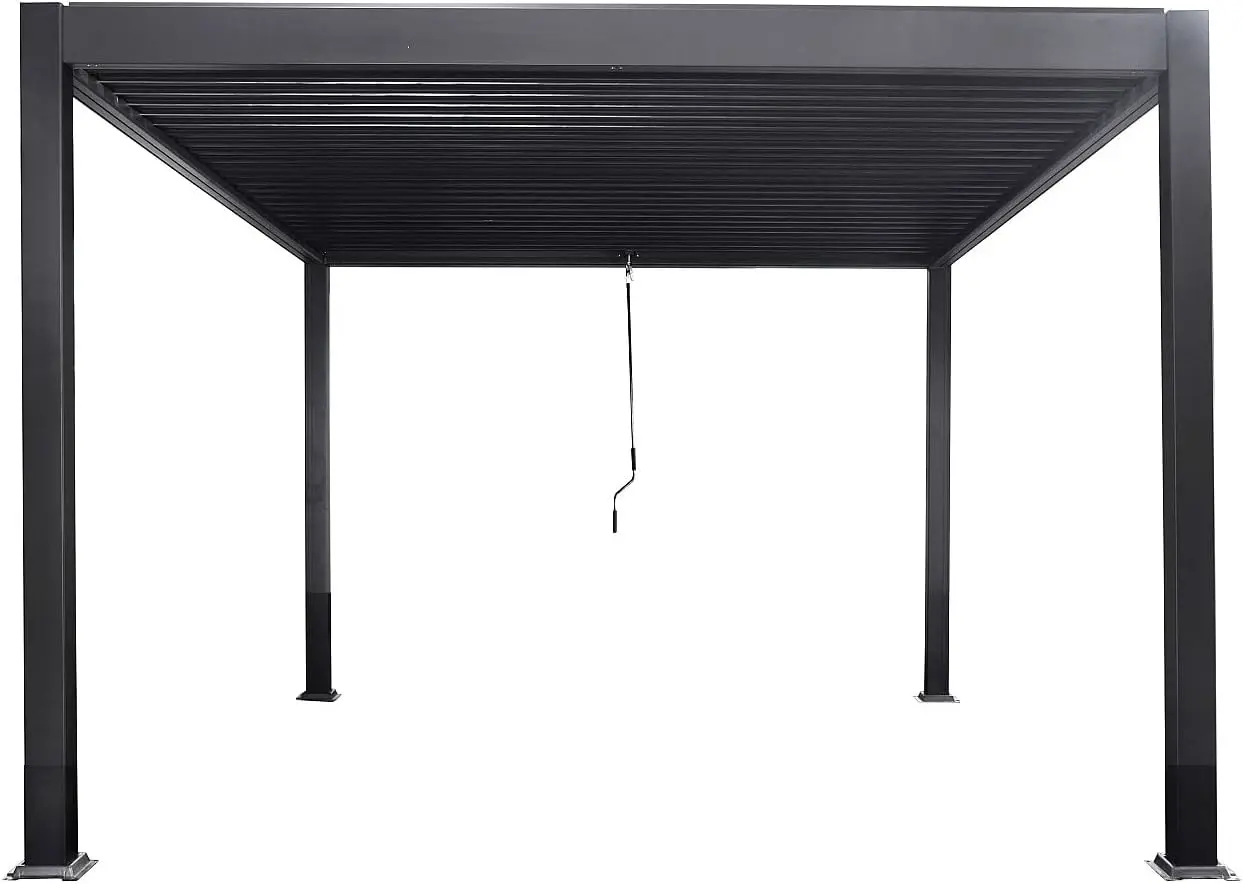 Pergola en aluminium gris 9 m² vue 4