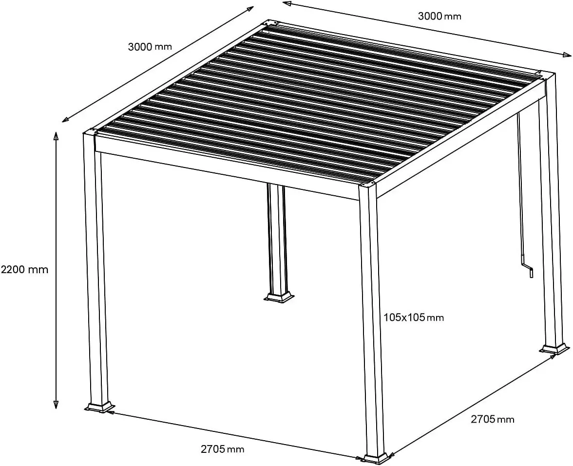 Pergola en aluminium gris 9 m² vue 5