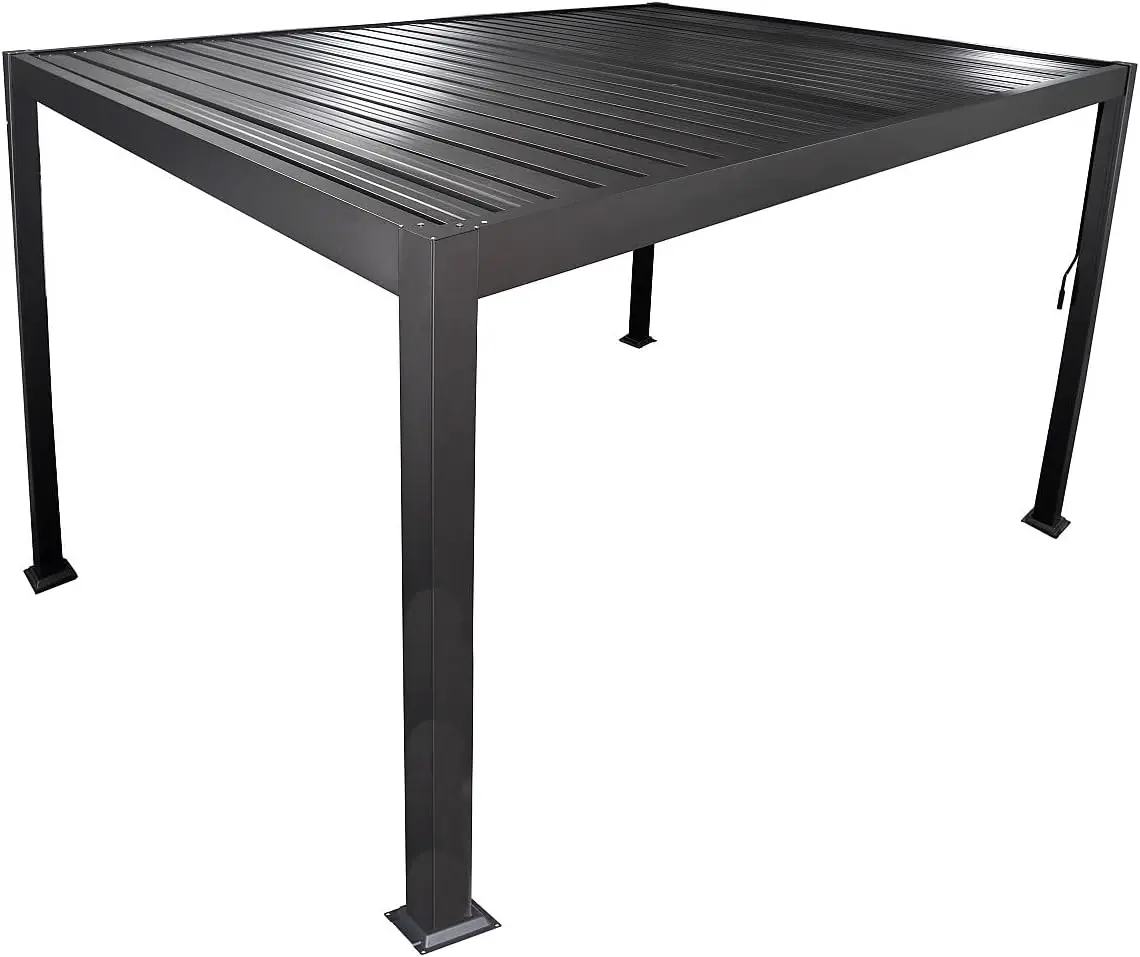 Pergola en aluminium gris 9 m² vue 7