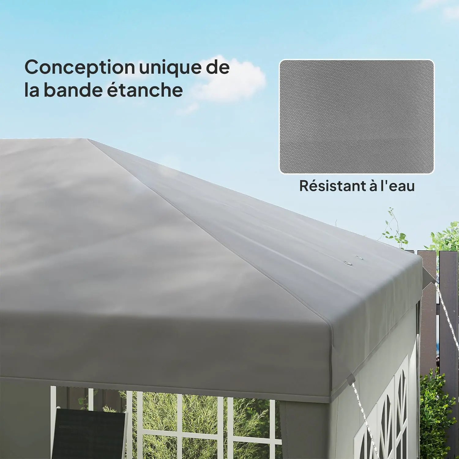 Tonnelle en métal gris 3x6 m vue 5