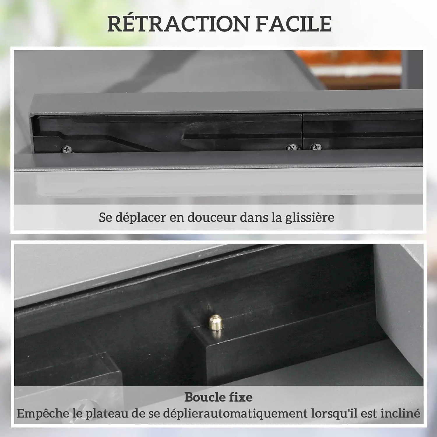 Table de jardin 6 places en aluminium gris vue 4