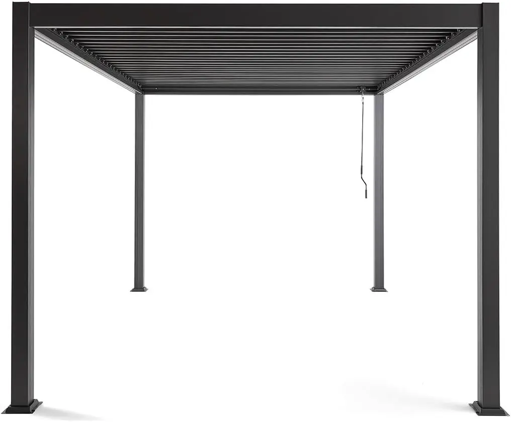 Pergola en aluminium gris 4x3 m vue 6