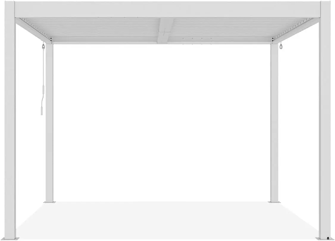 Pergola en aluminium blanc 3x3 m vue 4