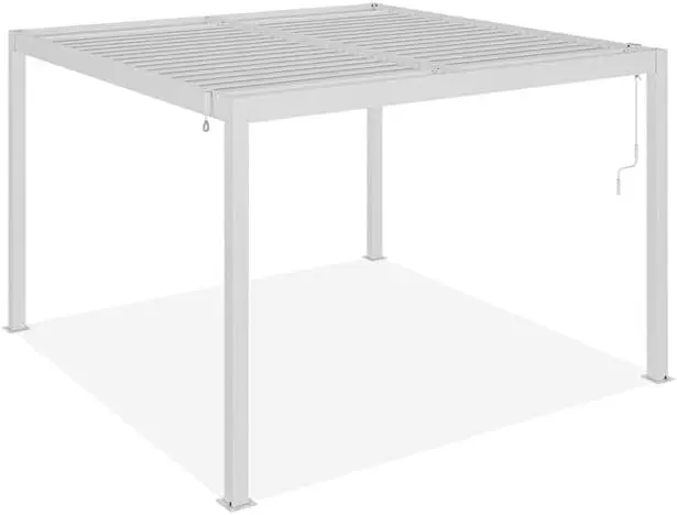Pergola en aluminium blanc 3x3 m vue 7
