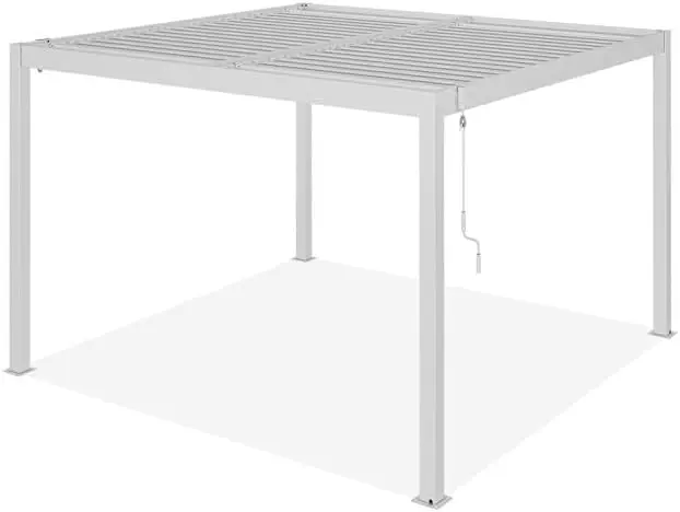 Pergola en aluminium blanc 3x3 m vue 8