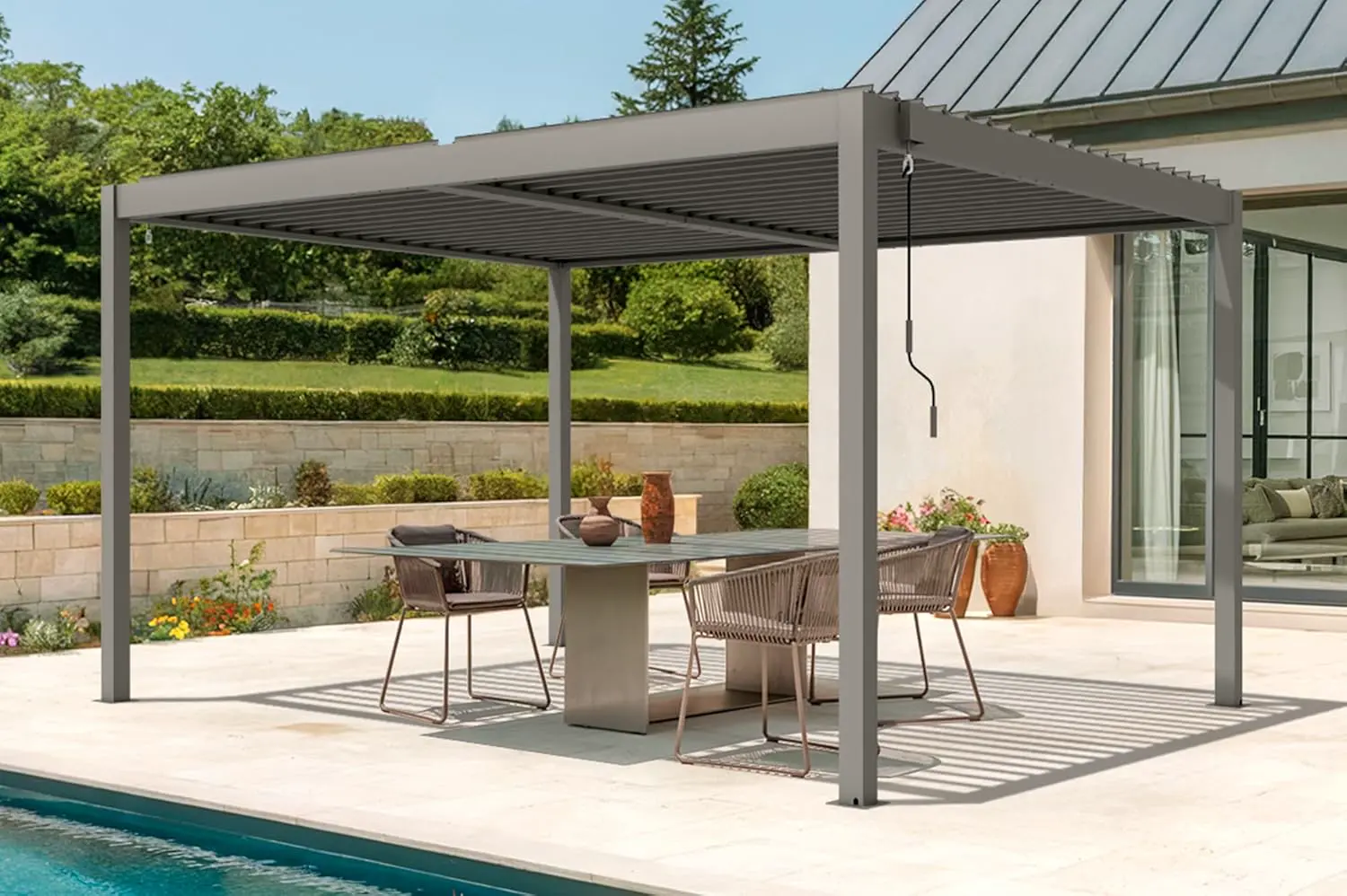 CAZEBOO Pergola Bioclimatique 4x3 m Autoportée Piana