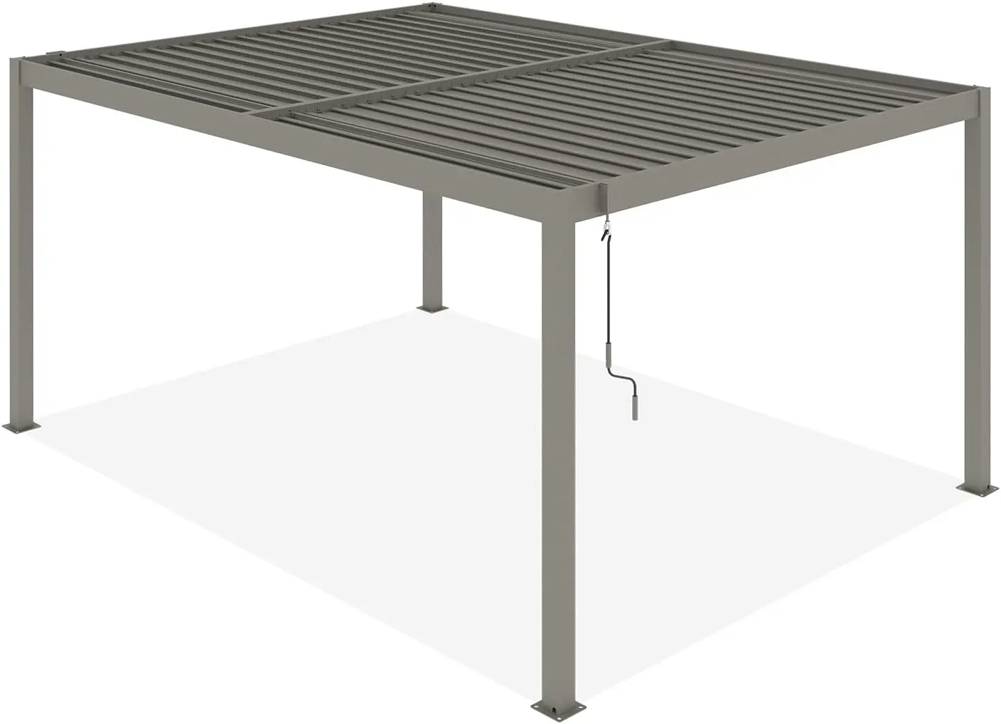 Pergola en aluminium taupe 4x3 m autoportée vue 5