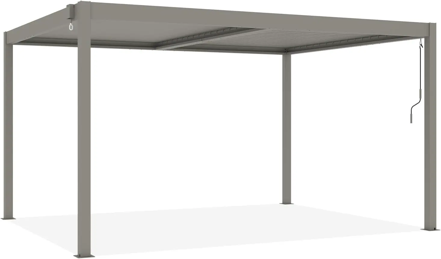 Pergola en aluminium taupe 4x3 m autoportée vue 7