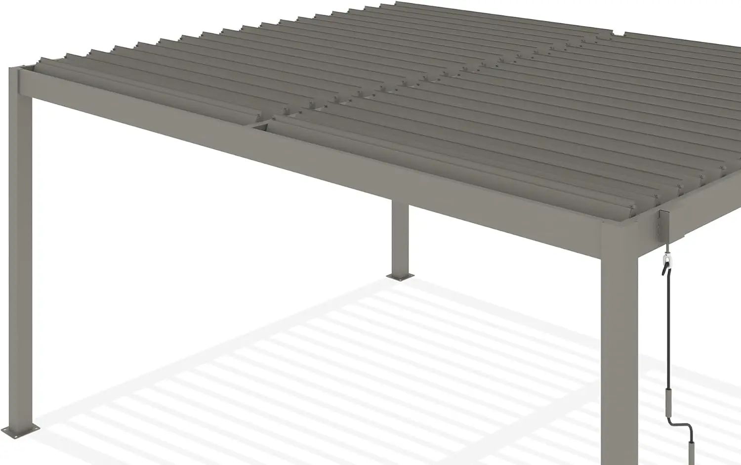 Pergola en aluminium taupe 4x3 m autoportée vue 8