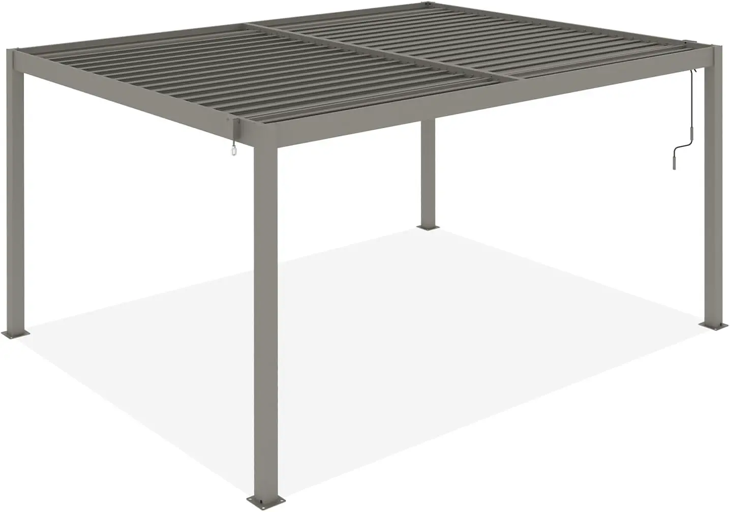 Pergola en aluminium taupe 4x3 m autoportée vue 9