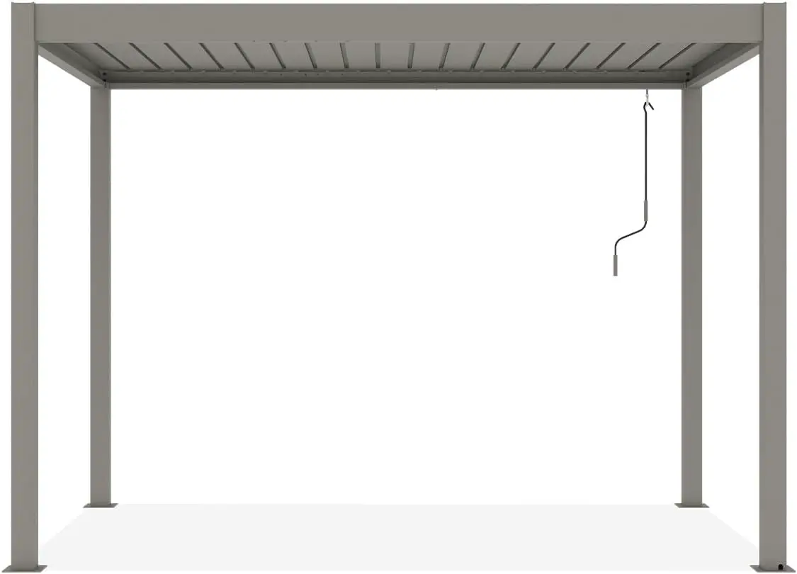Pergola en aluminium taupe 3x2 m autoportée vue 3