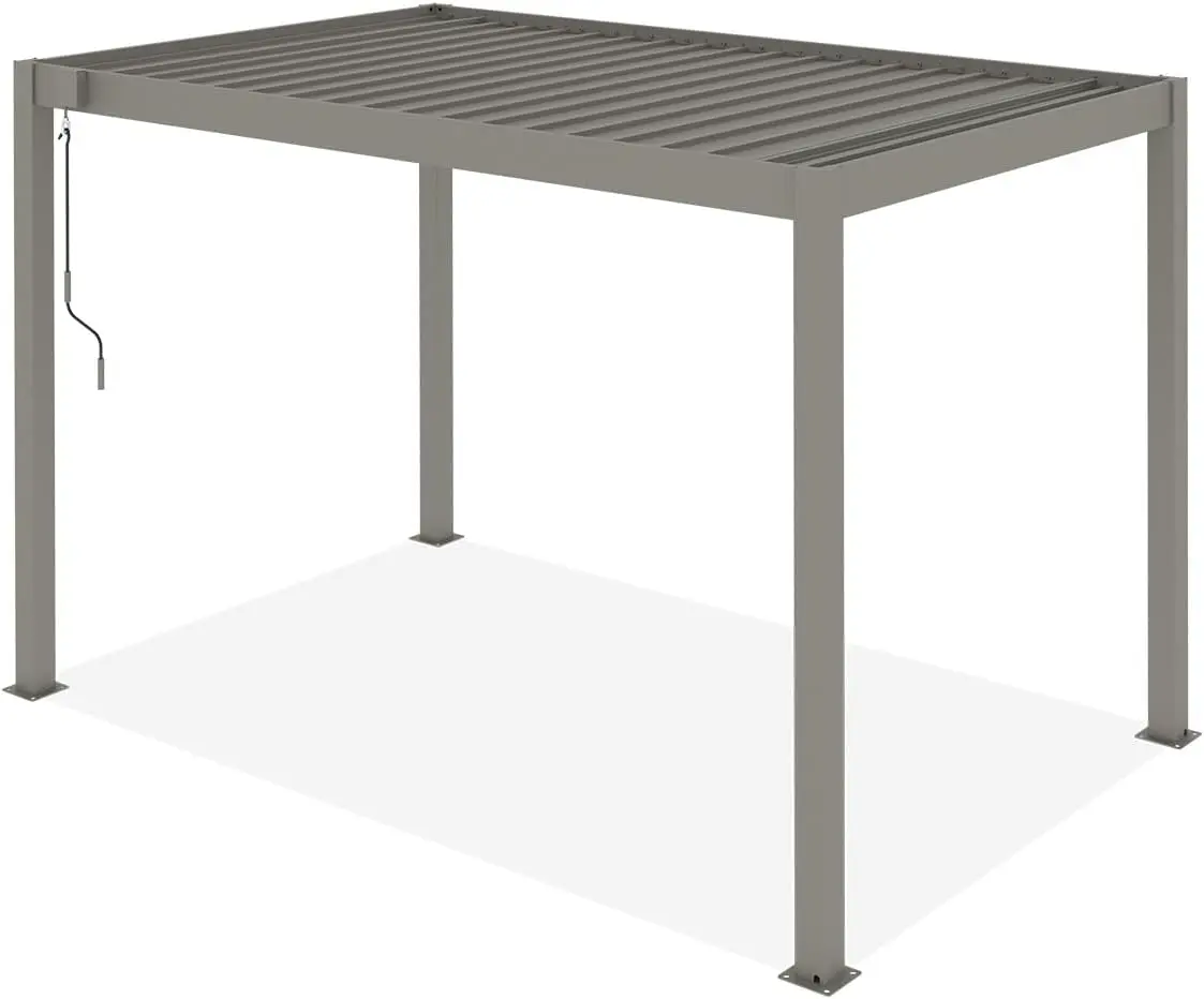 Pergola en aluminium taupe 3x2 m autoportée vue 6