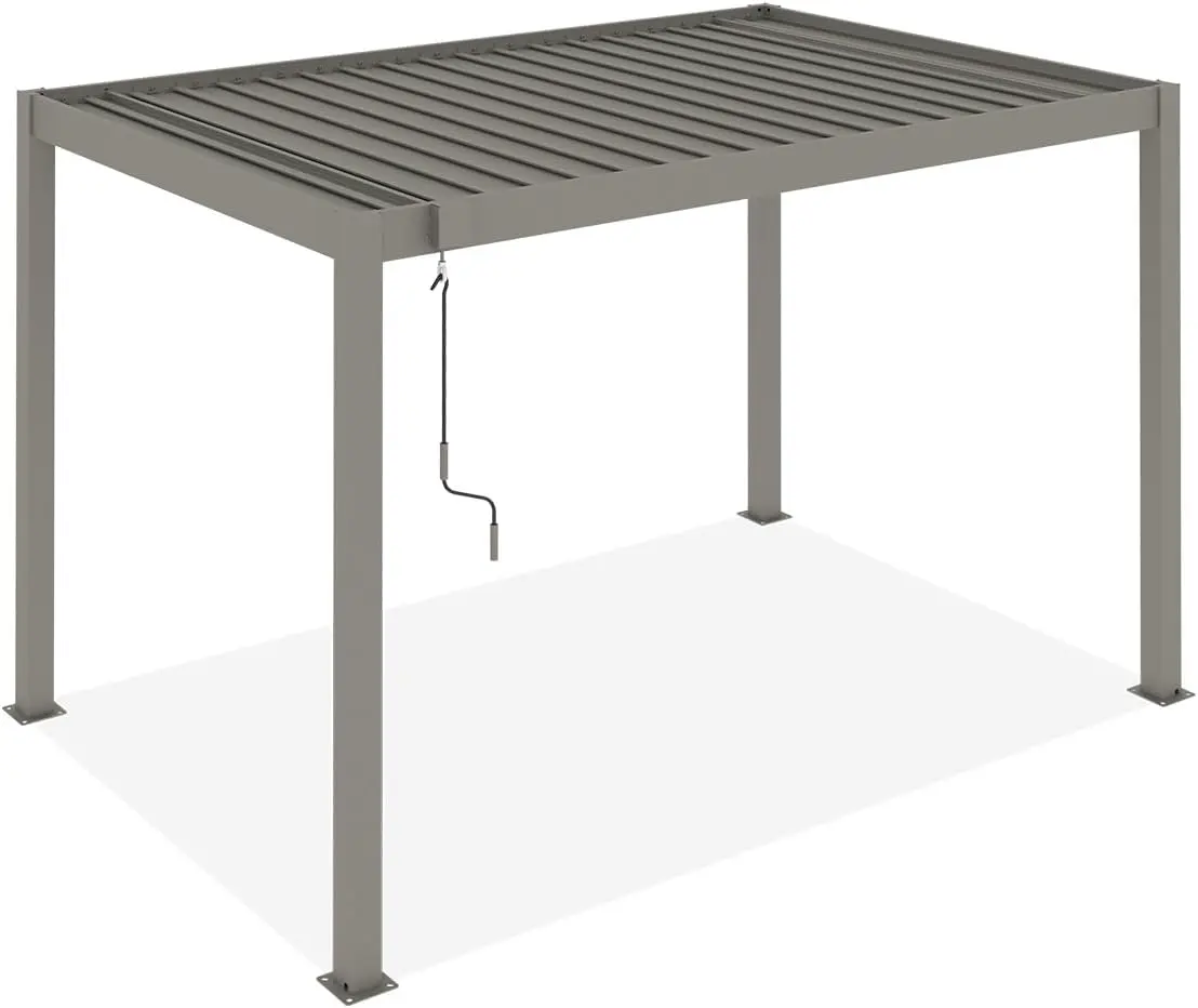 Pergola en aluminium taupe 3x2 m autoportée vue 7