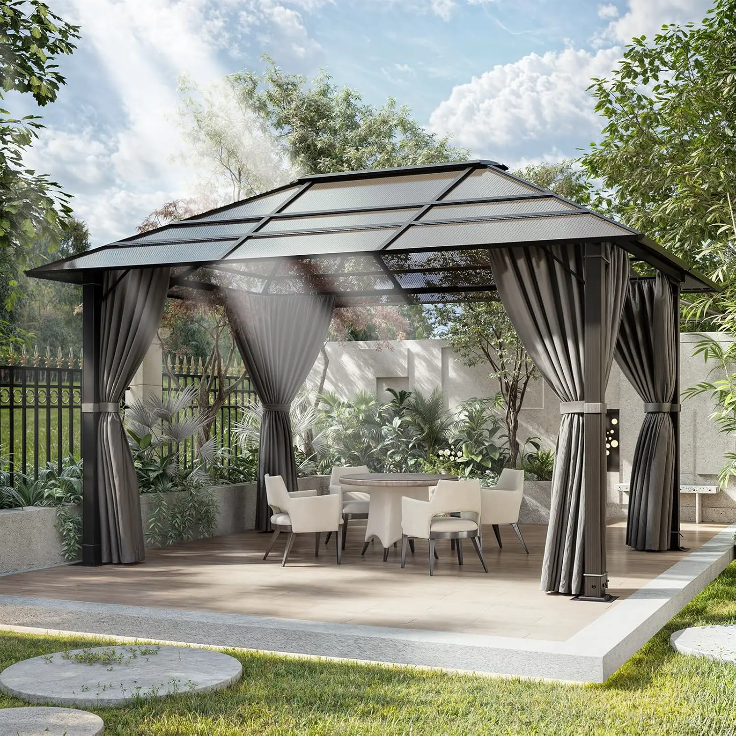 Devoko Tonnelle de Jardin 3x4 Imperméable et Stable