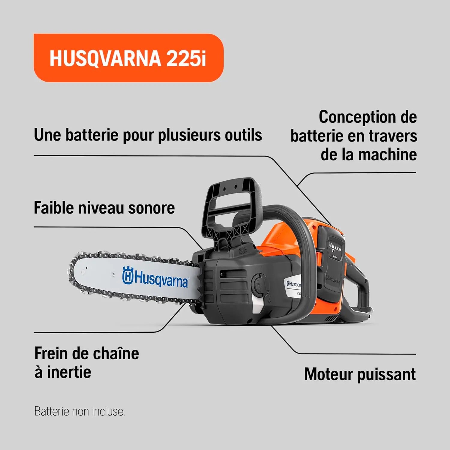 Tronçonneuse à batterie en bois vue 2